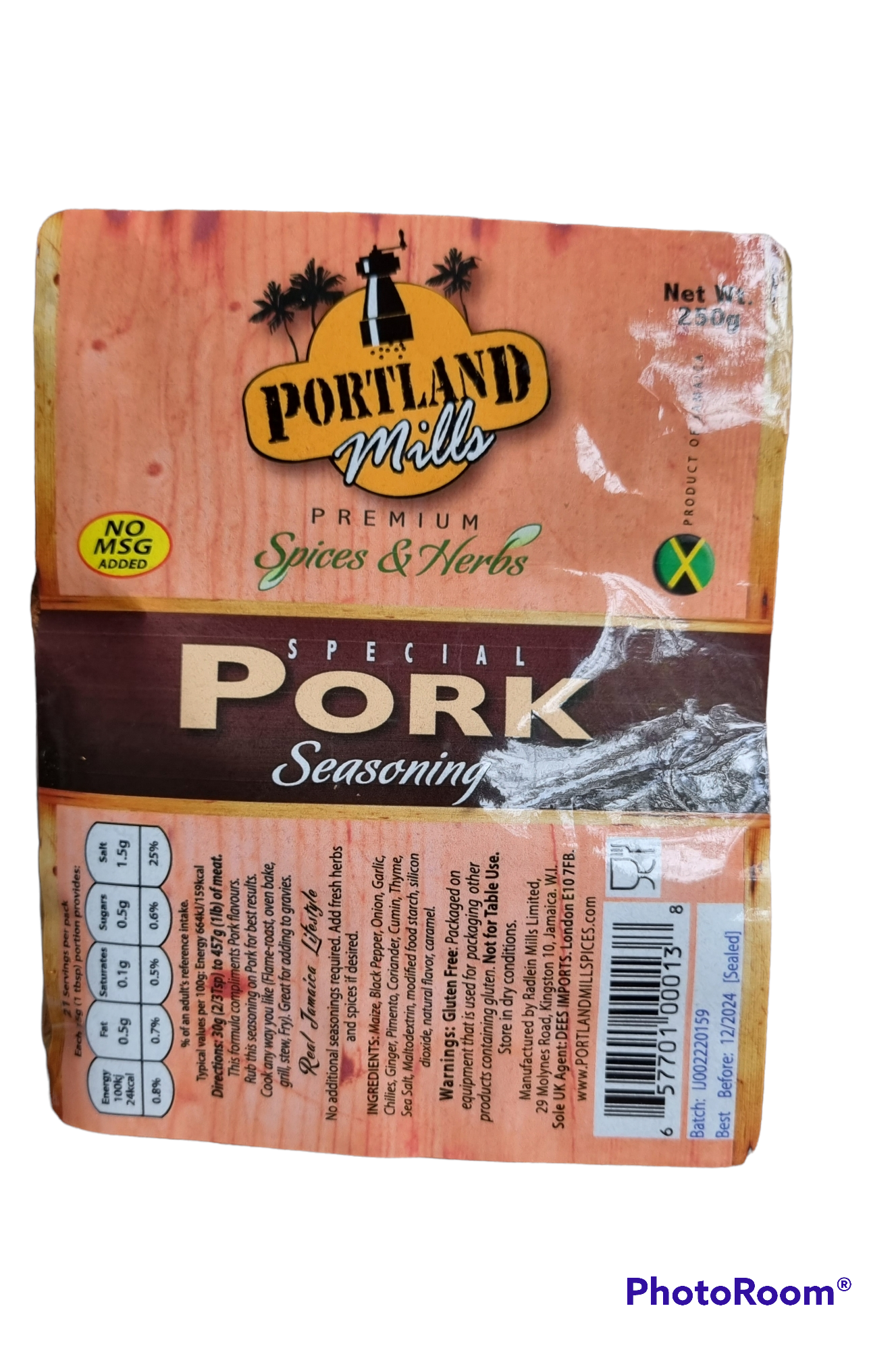 Portland Mills Pork Seasoning  1x250g