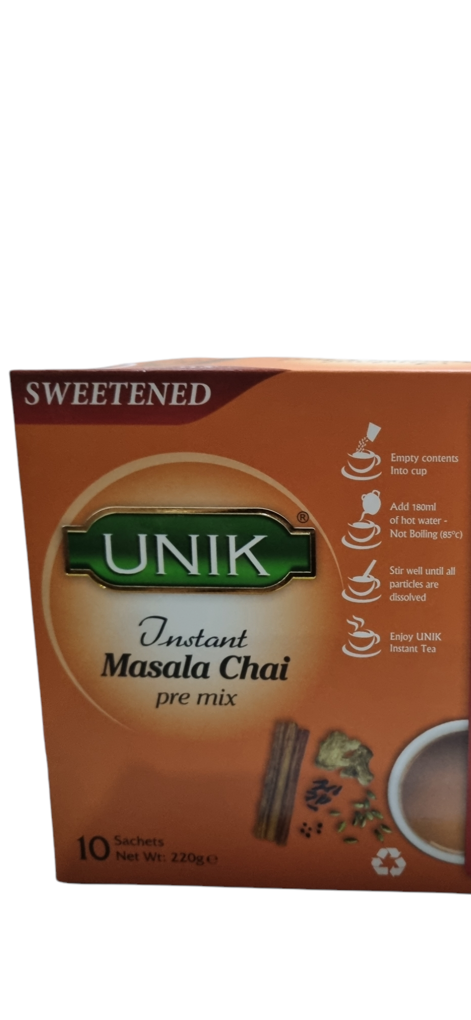 Unik Instant Masala Chai Pre Mix  Tea  1x10 Sachers