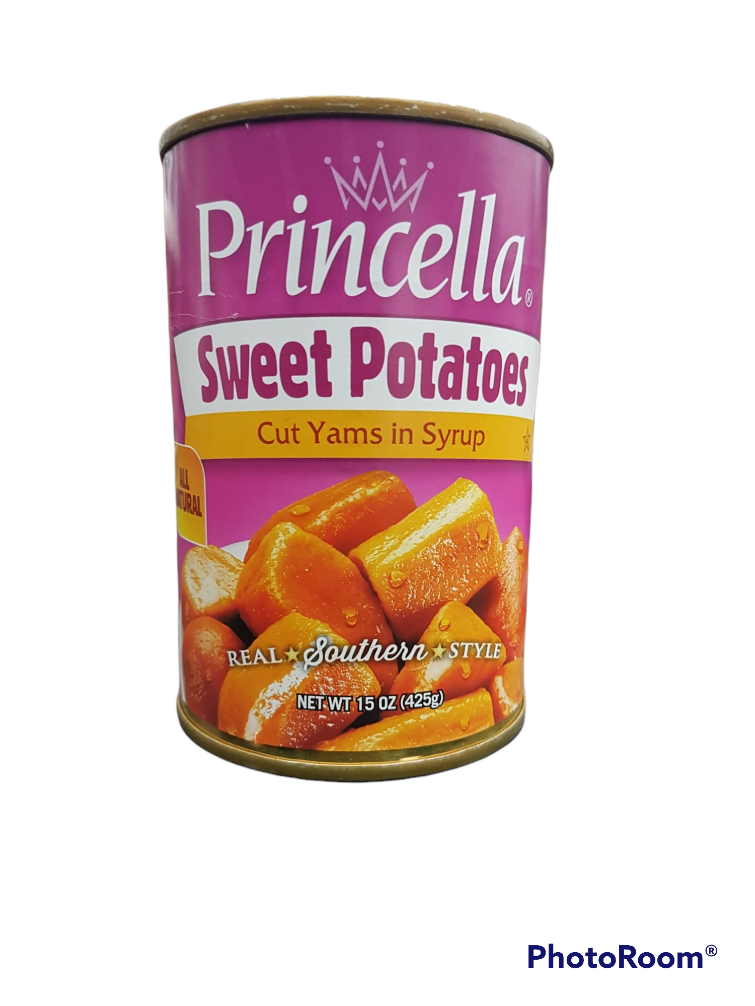 Princella  Sweet Potatoes cut yams in syrup 1x425